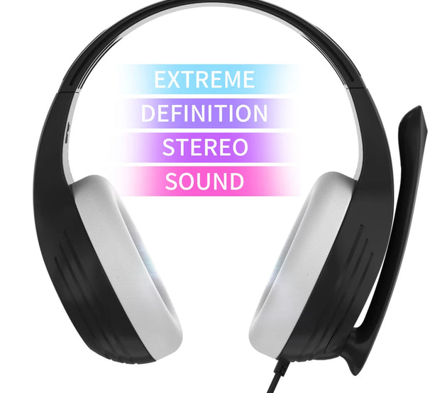 3.5mm Wired Over-Ear Headphones with Mic, Noise Cancelling, Stereo Bass, Soft Earmuffs for Gaming PC/PS4/PS5/XBOX/Laptop/Phone/T