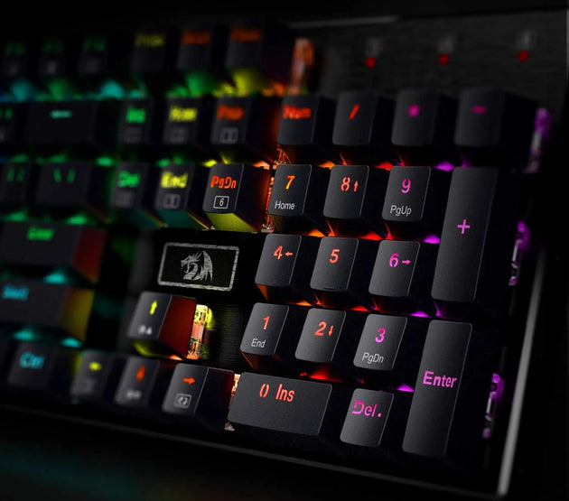 Redragon K556 RGB LED Backlit Wired 104 Keys Hot-Swap Noise Absorbing Foams Mechanical Gaming Keyboard