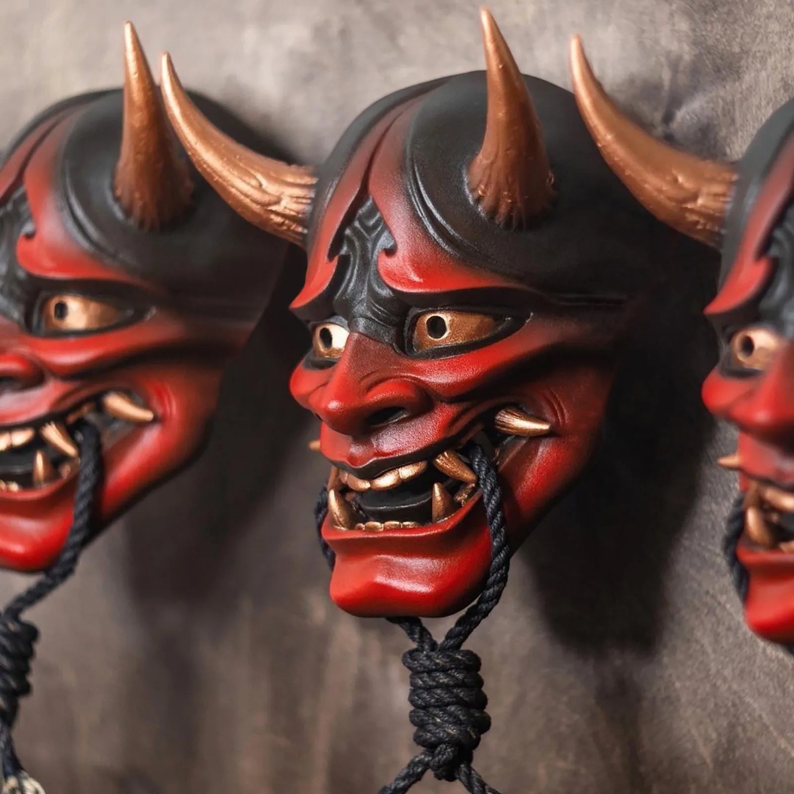 Adult Unisex Halloween Face Masks Japanese Hannya Demon Oni Samurai Noh Kabuki Prajna Devil Mask Latex Party Masks