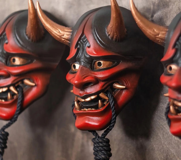 Adult Unisex Halloween Face Masks Japanese Hannya Demon Oni Samurai Noh Kabuki Prajna Devil Mask Latex Party Masks