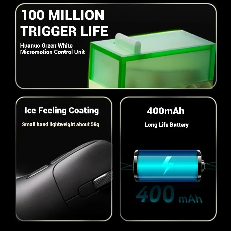 AJ179 Apex Wireless Mouse AJAZZ 58g Lightweight Long battery life New Release Multi-mode Bluetooth 2.4g PC MAC Gaming Office