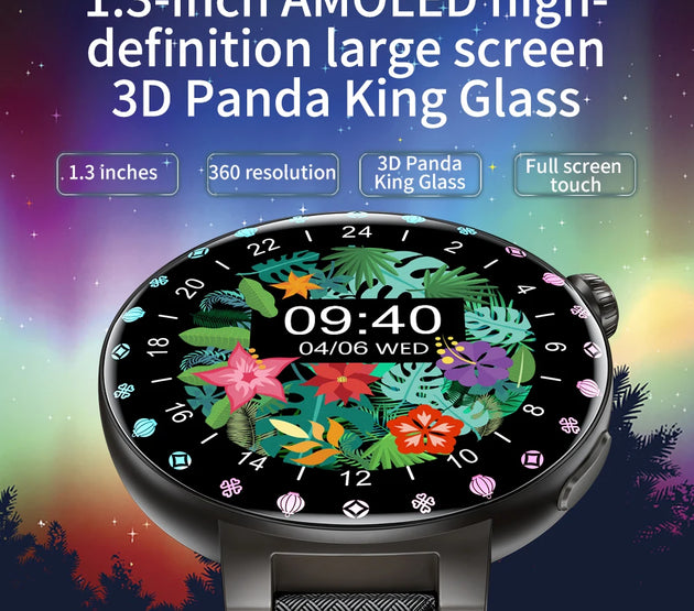 KUMI GT6 Pro 1.3-inch AMOLED Screen Bluetooth Call5.1 IP68 Waterproof Eight light modes Chinese fashion style Smart watch