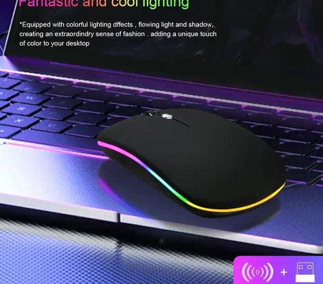 The Rechargeable Wireless Mouse, Computer Wireless Mouse, USB Mouse That Meets Ergonomics, Mute Pause, And RGB Mouse With Backli