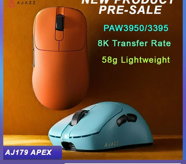 AJ179 Apex Wireless Mouse AJAZZ 58g Lightweight Long battery life New Release Multi-mode Bluetooth 2.4g PC MAC Gaming Office