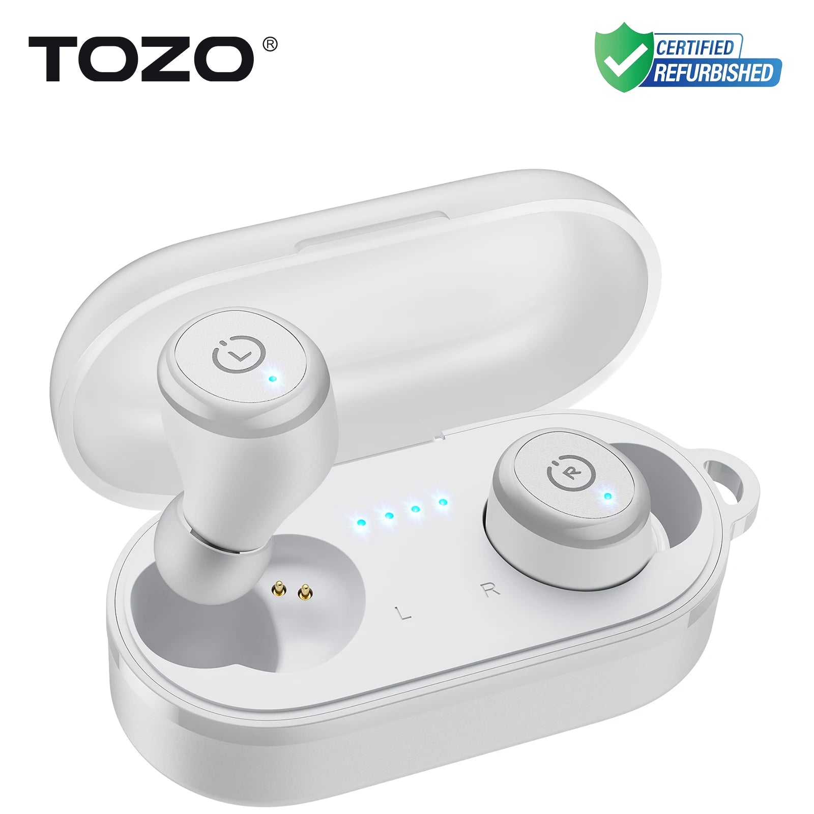 Refurbished TOZO Ergonomic Headsets TWS Earbuds AI Via APP Wireless Touch Control  IPX8 HiFi Sound Stereo for IOS Android PC