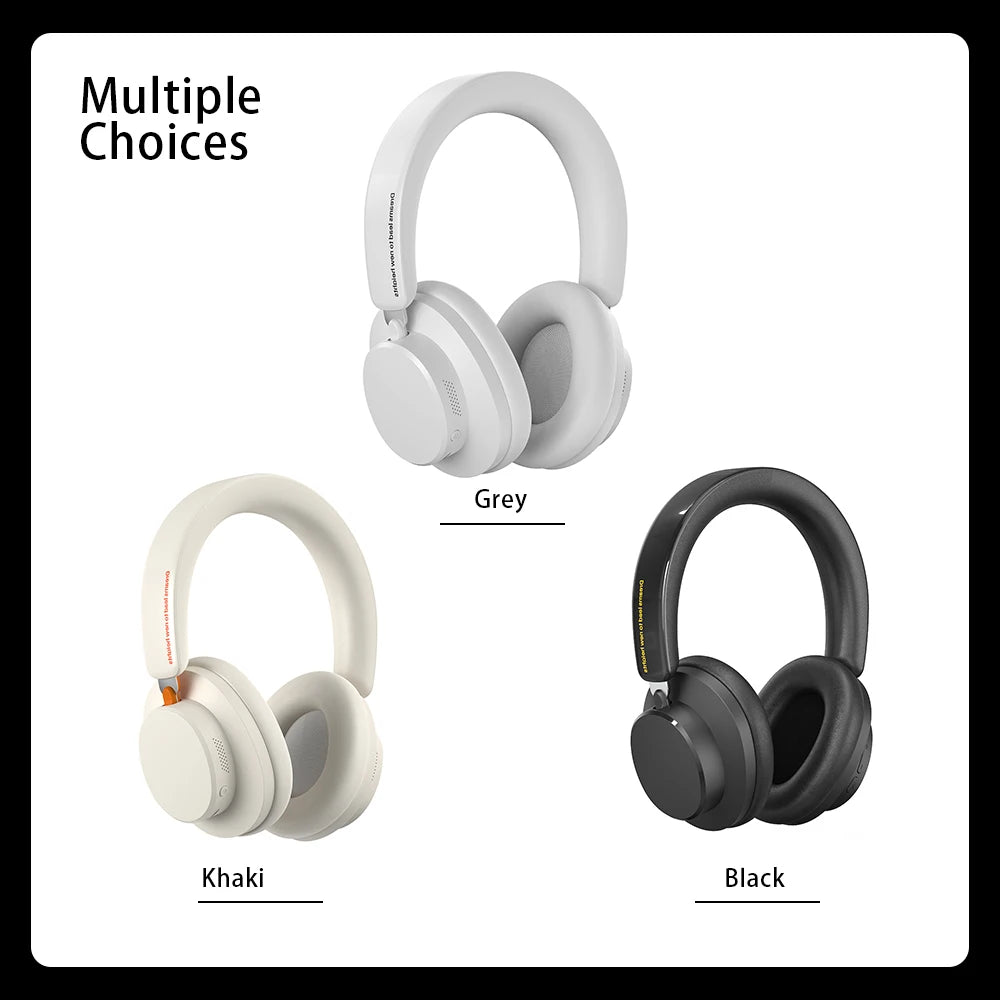 ANC Noise Cancelling Headphones Bluetooth 5.4 Earphone HIFI Stereo Headset 40mm Driver portable Over Ear Headphone 60H Time