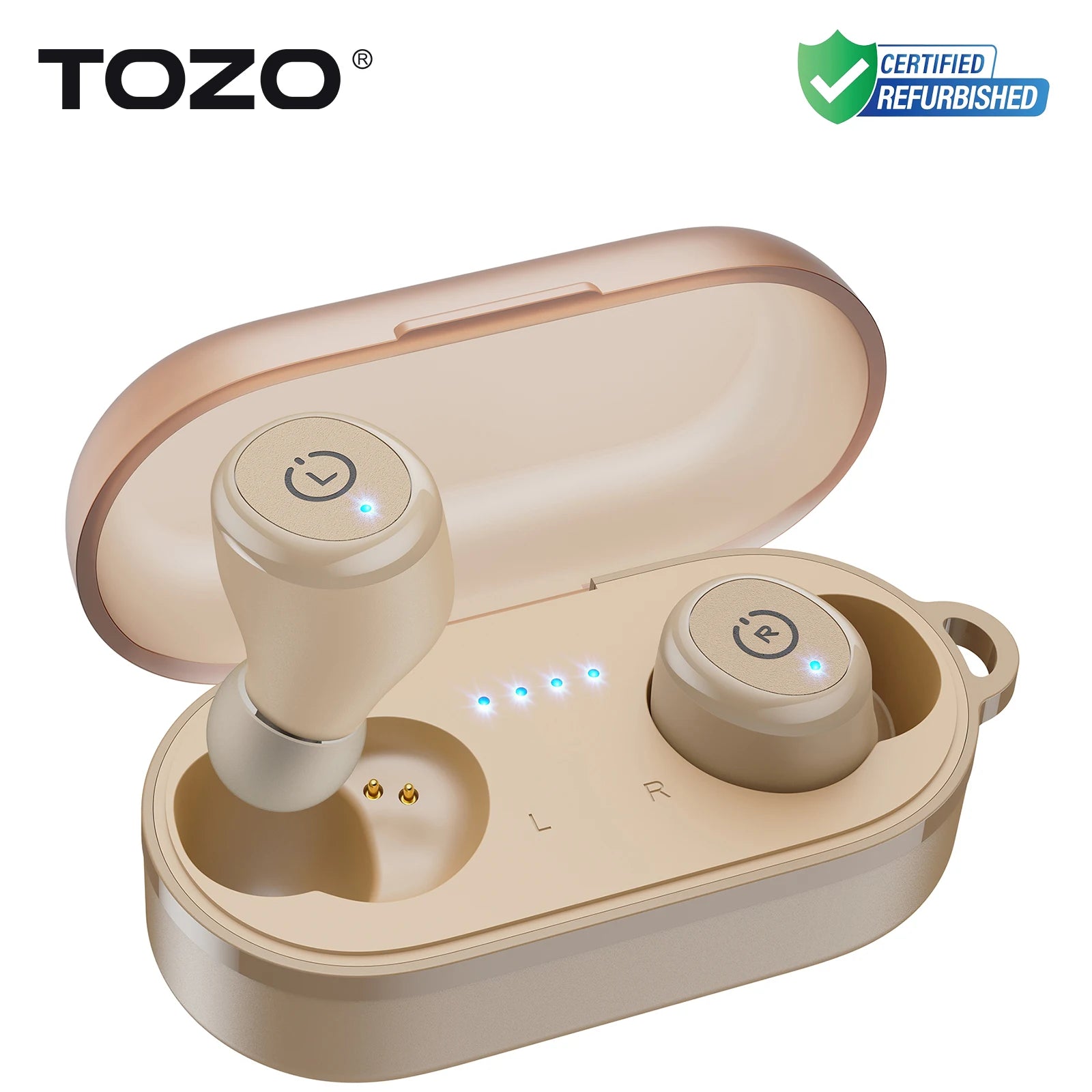 Refurbished TOZO Ergonomic Headsets TWS Earbuds AI Via APP Wireless Touch Control  IPX8 HiFi Sound Stereo for IOS Android PC