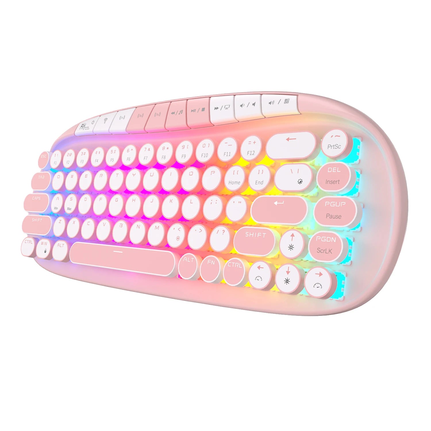 ROYAL KLUDGE RK ROUND Retro Punk Mechanical Keyboard 2.4G Wireless Bluetooth USB 68 Keys RGB Hot Swap Typewriter Gamer Keyboard