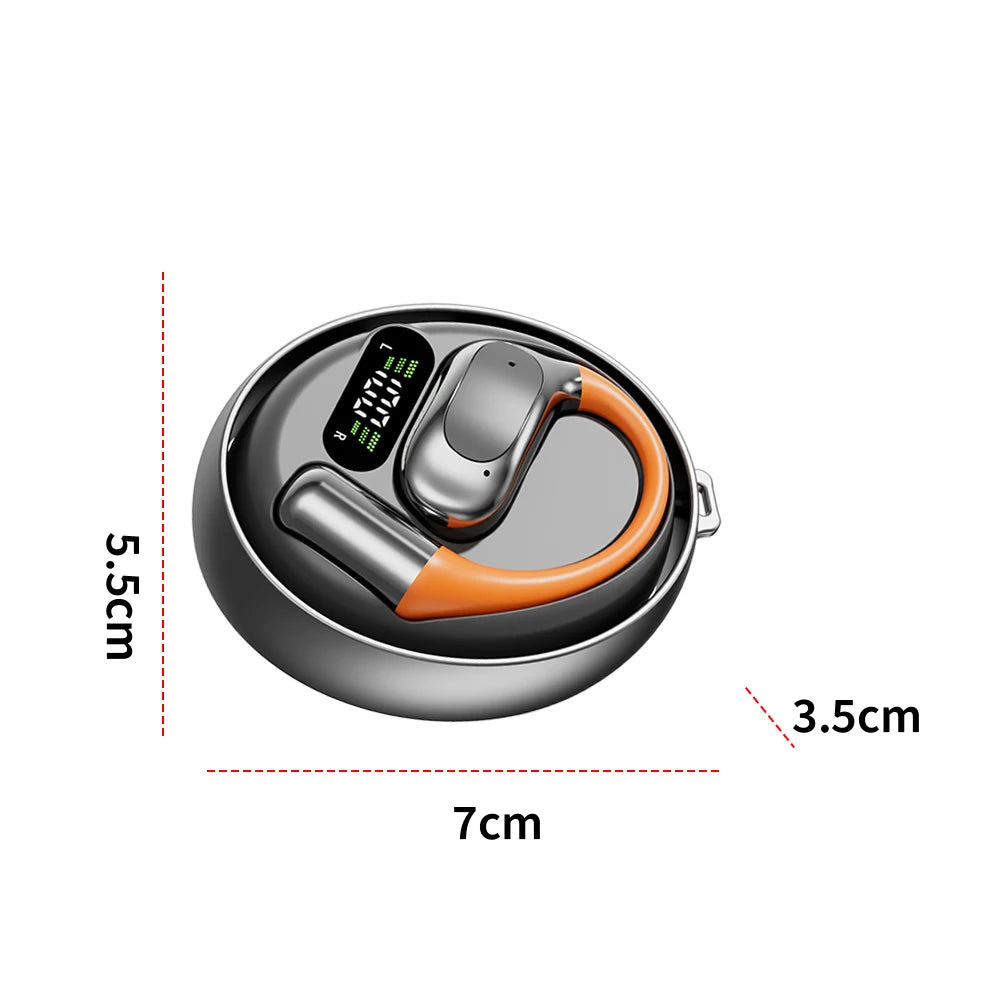 Wireless Earbuds with Earhooks Built-in Mic BT 5.4 M113 Waterproof Headphones Ear Buds for Sports Running Workout Gym