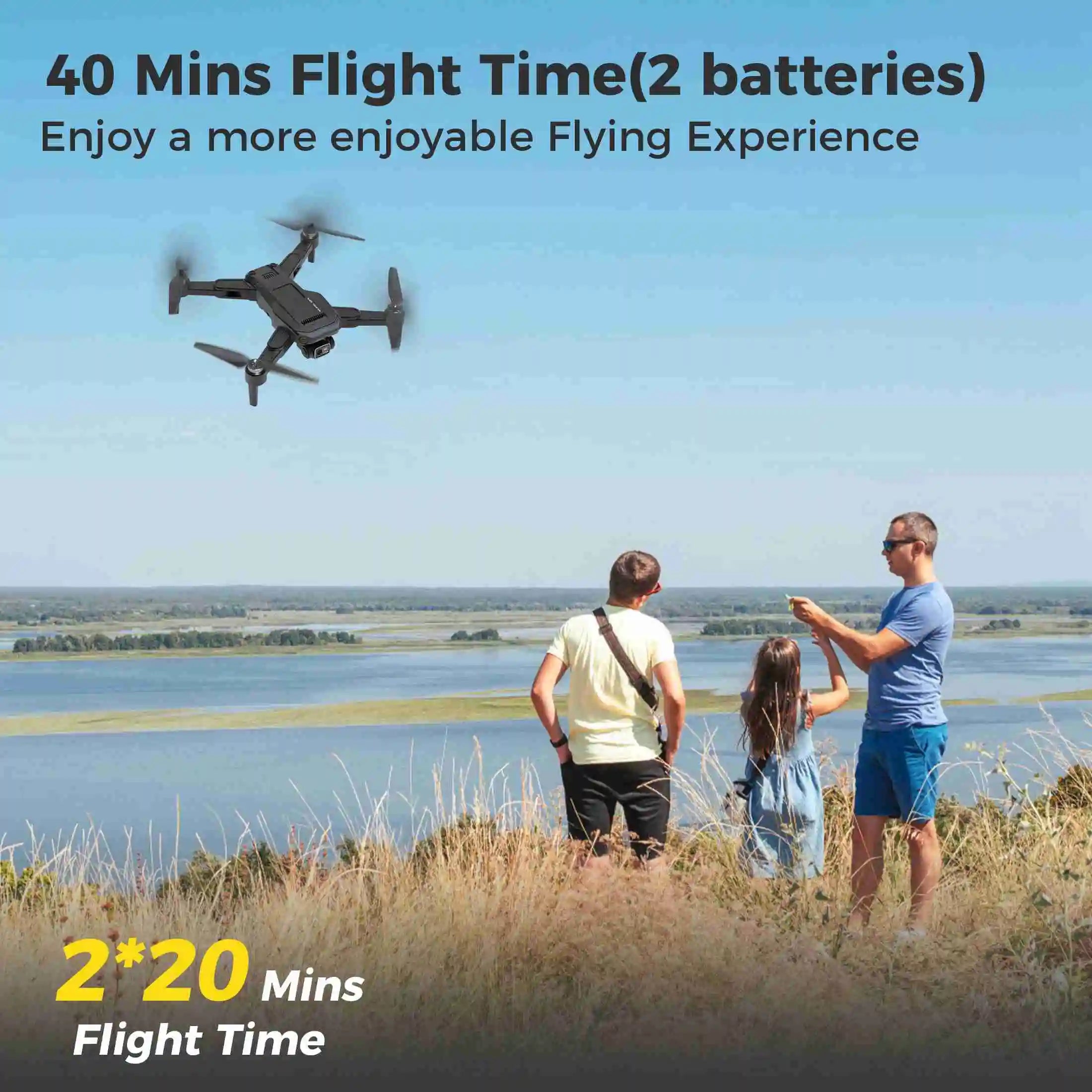 RC Drone RC Drone Brushless Motor Long Flight Times GPS Drone Quadcopter with Remote Controller 2 Batteries Remote Control Drone