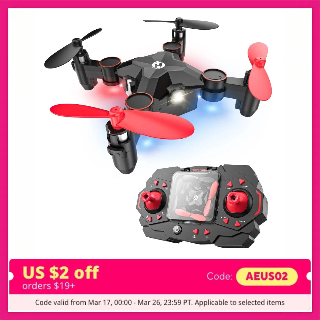 Holy Stone HS190 Mini Nano Drone, Foldable, Portable, Altitude Hold, 3D Flips, Headless Mode, Easy for Beginners