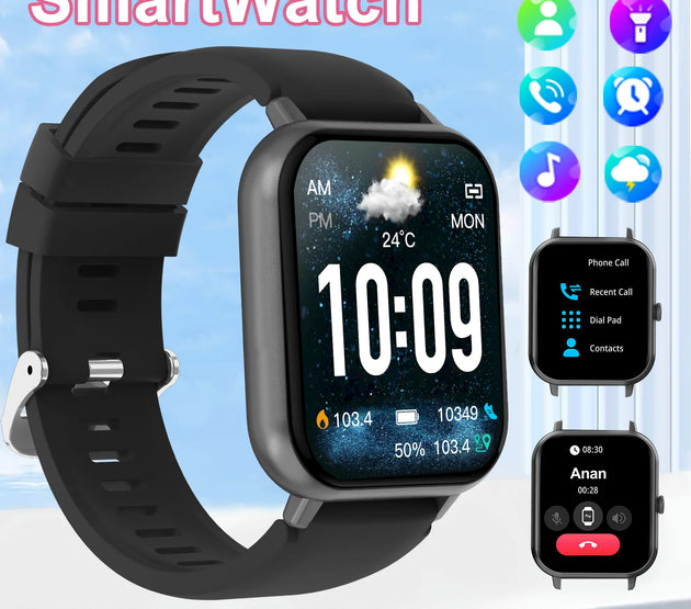 Smart watch with wireless calling/dialing, multiple sports modes, call reminder and rejection, For iPhone/Android