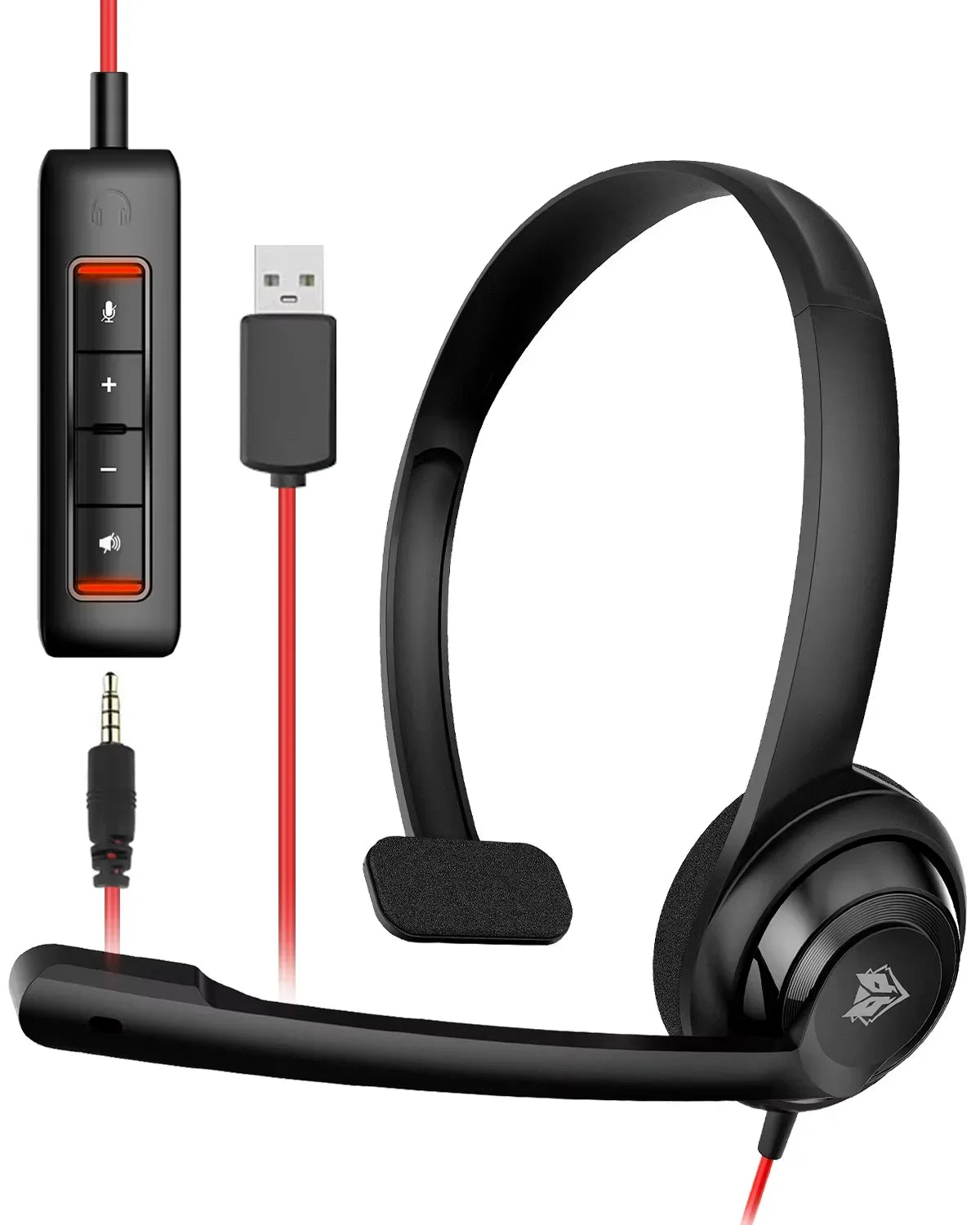 NUBWO HW02 USB Headphones with Mic Noise Cancelling Ultra Comfort Computer Headset for Laptop Pc on-Ear Wired Office Call Center
