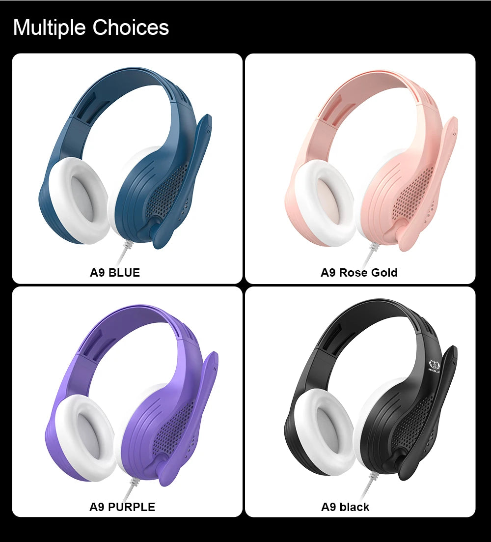 3.5mm Wired Over-Ear Headphones with Mic, Noise Cancelling, Stereo Bass, Soft Earmuffs for Gaming PC/PS4/PS5/XBOX/Laptop/Phone/T