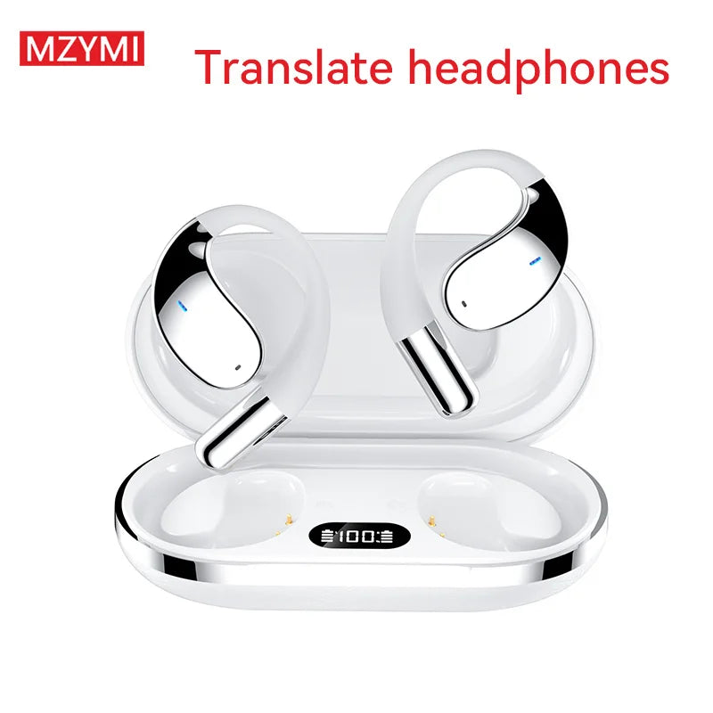 MZYMI Q39 AI Translation Wireless Earphone TWS Ear Hook Sport Running Bluetooth Headset ENC Noise Cancelling Headphone With Mic