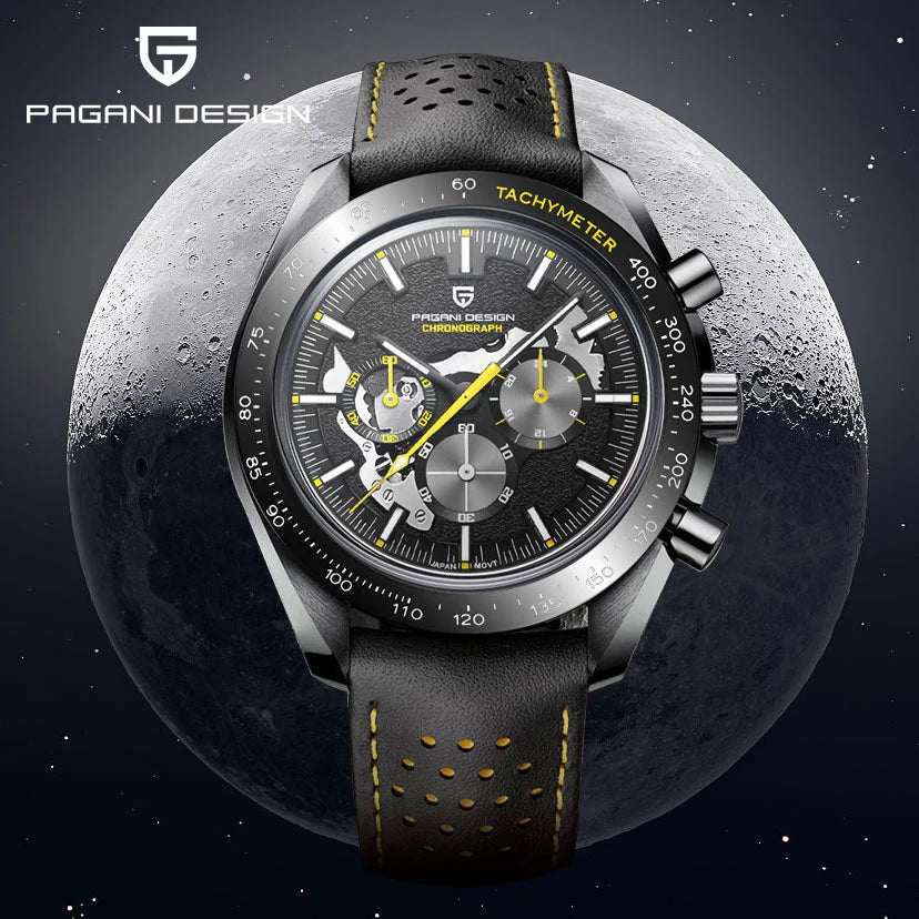 2025 New PAGANI DESIGN V2 Dark Moon Men's Watches Top Luxury Quartz Watch For Men Chronograph AR Sapphire Mirror Waterproof Gift