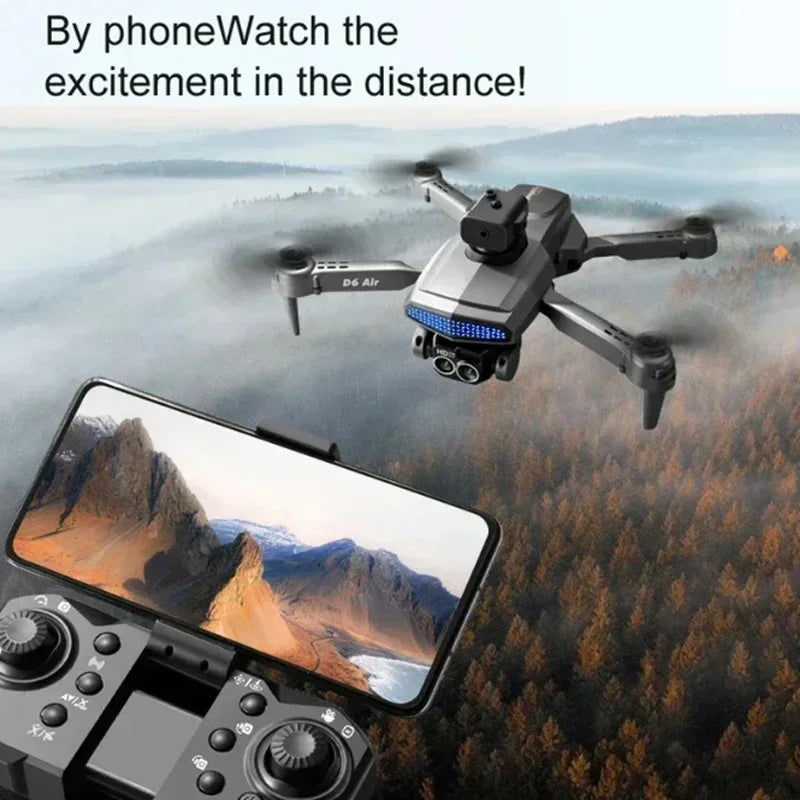 2025 D6 Mini Drone 4k Profesional 8K HD Camera Obstacle Avoidance Aerial Photography Brushless Foldable Quadcopter Gifts Toys