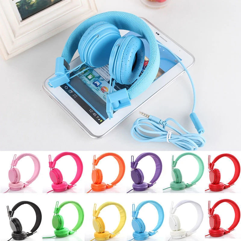 Kids Wired Ear Headphones Stylish Headband Earphones for iPad Tablet