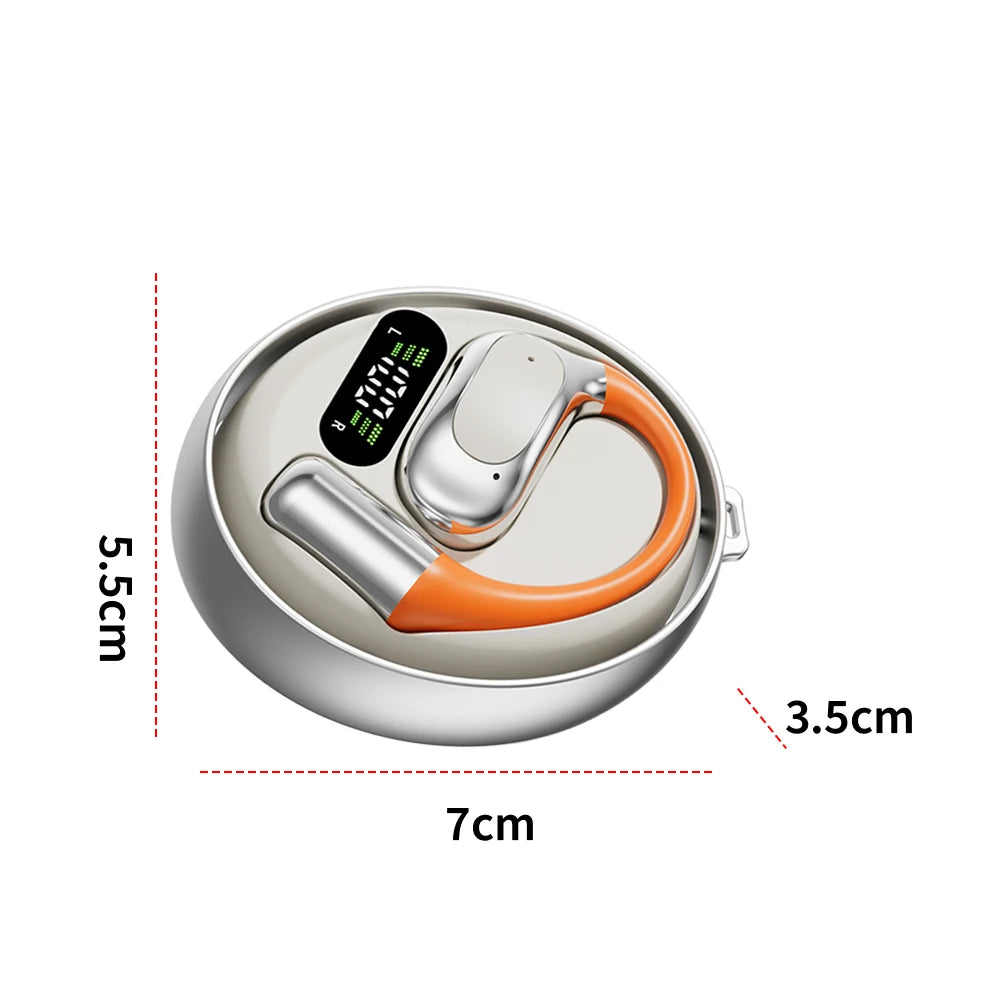 Wireless Earbuds with Earhooks Built-in Mic BT 5.4 M113 Waterproof Headphones Ear Buds for Sports Running Workout Gym