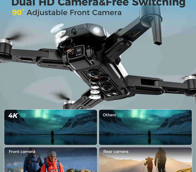 RC Drone RC Drone Brushless Motor Long Flight Times GPS Drone Quadcopter with Remote Controller 2 Batteries Remote Control Drone