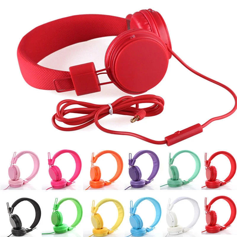 Kids Wired Ear Headphones Stylish Headband Earphones for iPad Tablet