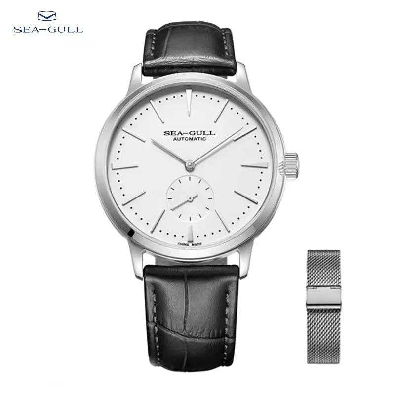 Seagull New Business Watch Men's Mechanical Wristwatches 50m Waterproof Leather Valentine Male Watches relogio masculino 6075