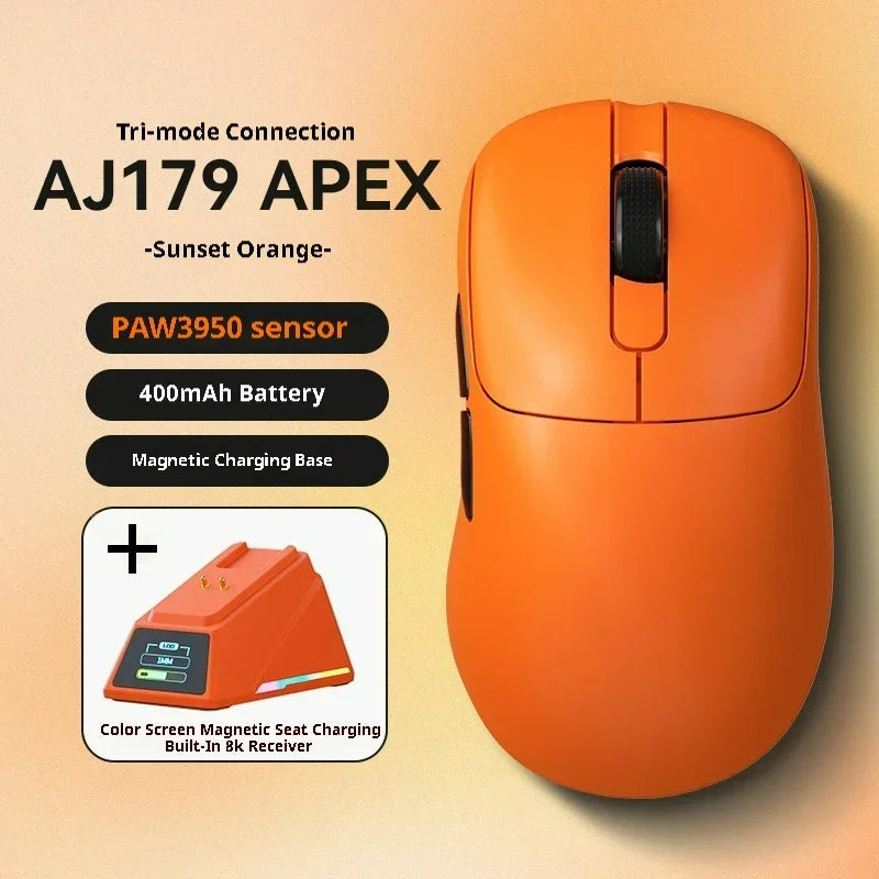 AJ179 Apex Wireless Mouse AJAZZ 58g Lightweight Long battery life New Release Multi-mode Bluetooth 2.4g PC MAC Gaming Office