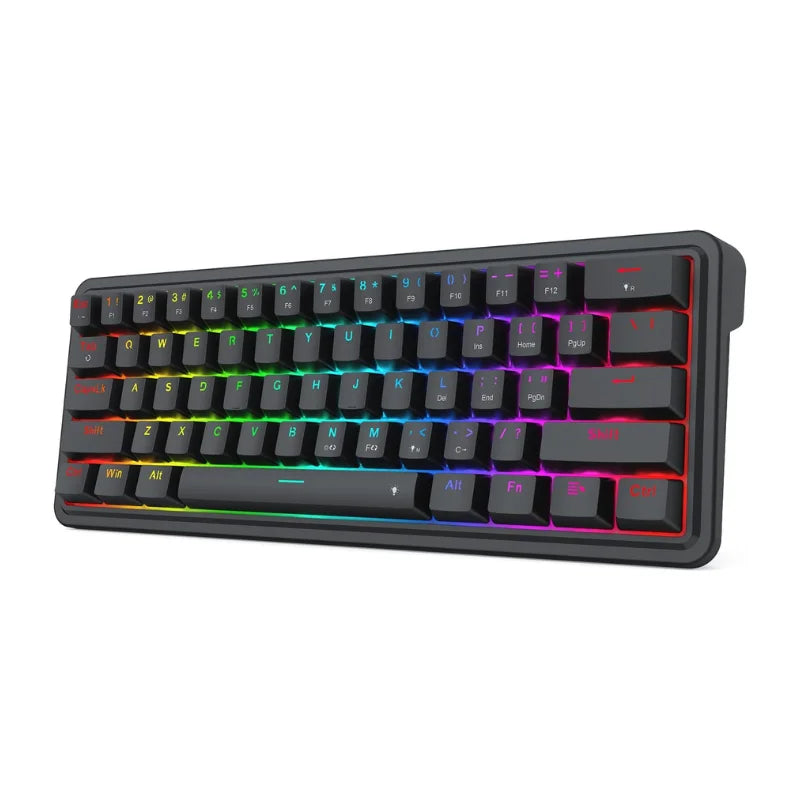 Redragon K722 60% Wired Gasket RGB Gaming 61 Keys Hot-Swap Compact Mechanical Keyboard，3-Layer Noise Dampening