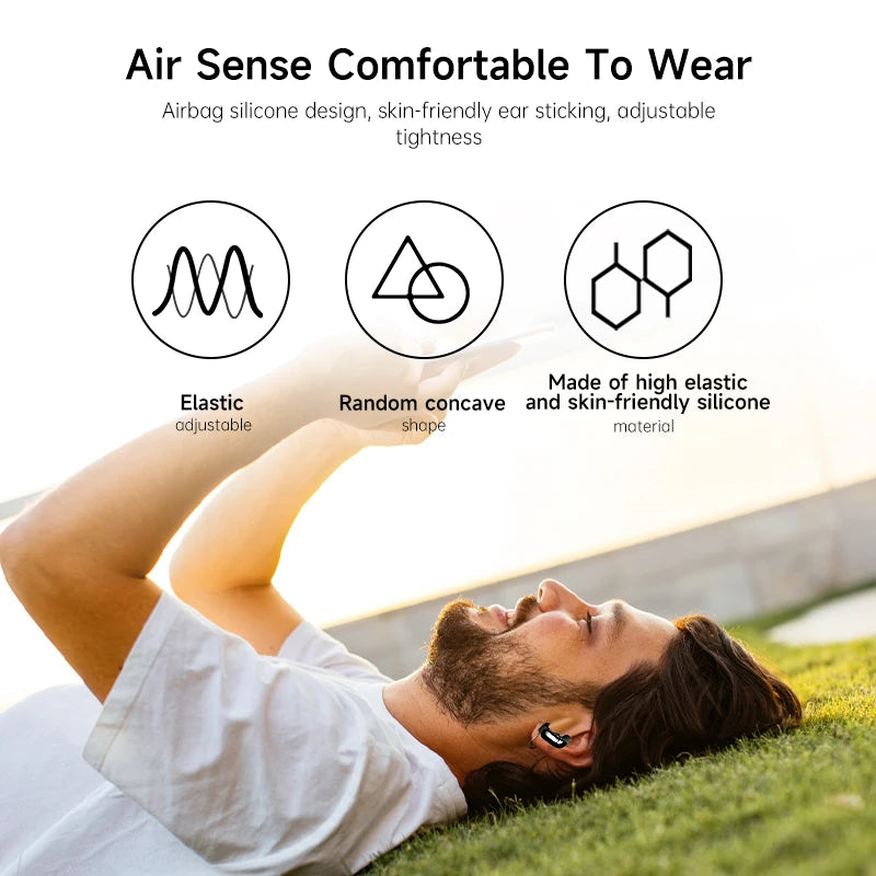 New Wireless Bluetooth 5.3 Earbuds Waterproof Sweatproof Noise Reduction Ear Clip Sport Earphones With Charging Case