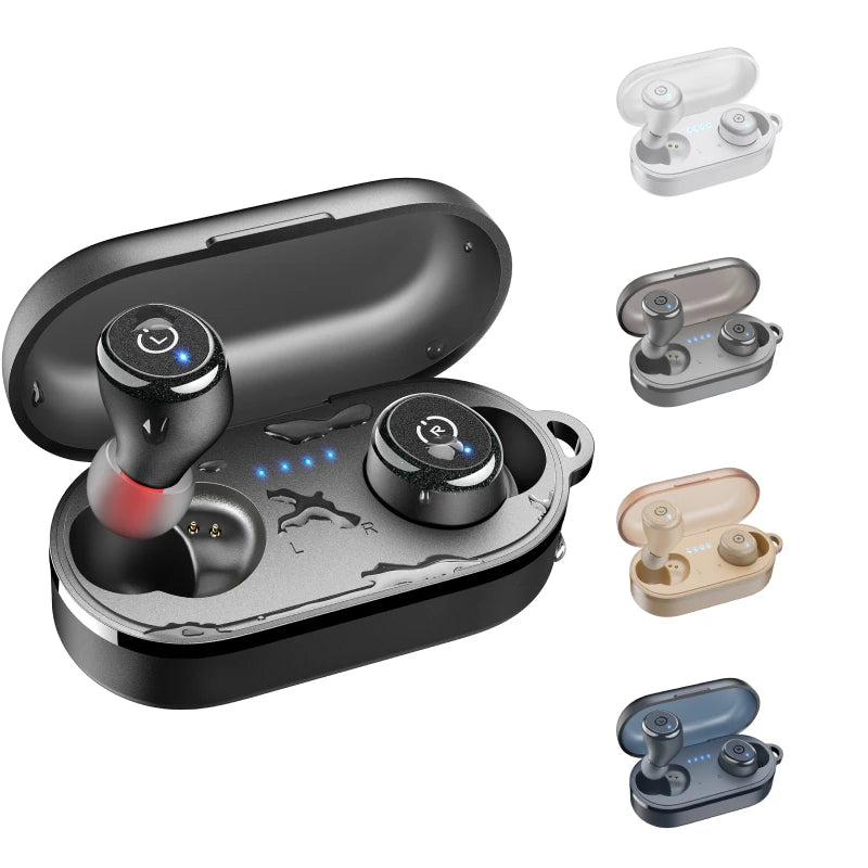 Refurbished TOZO Ergonomic Headsets TWS Earbuds AI Via APP Wireless Touch Control  IPX8 HiFi Sound Stereo for IOS Android PC