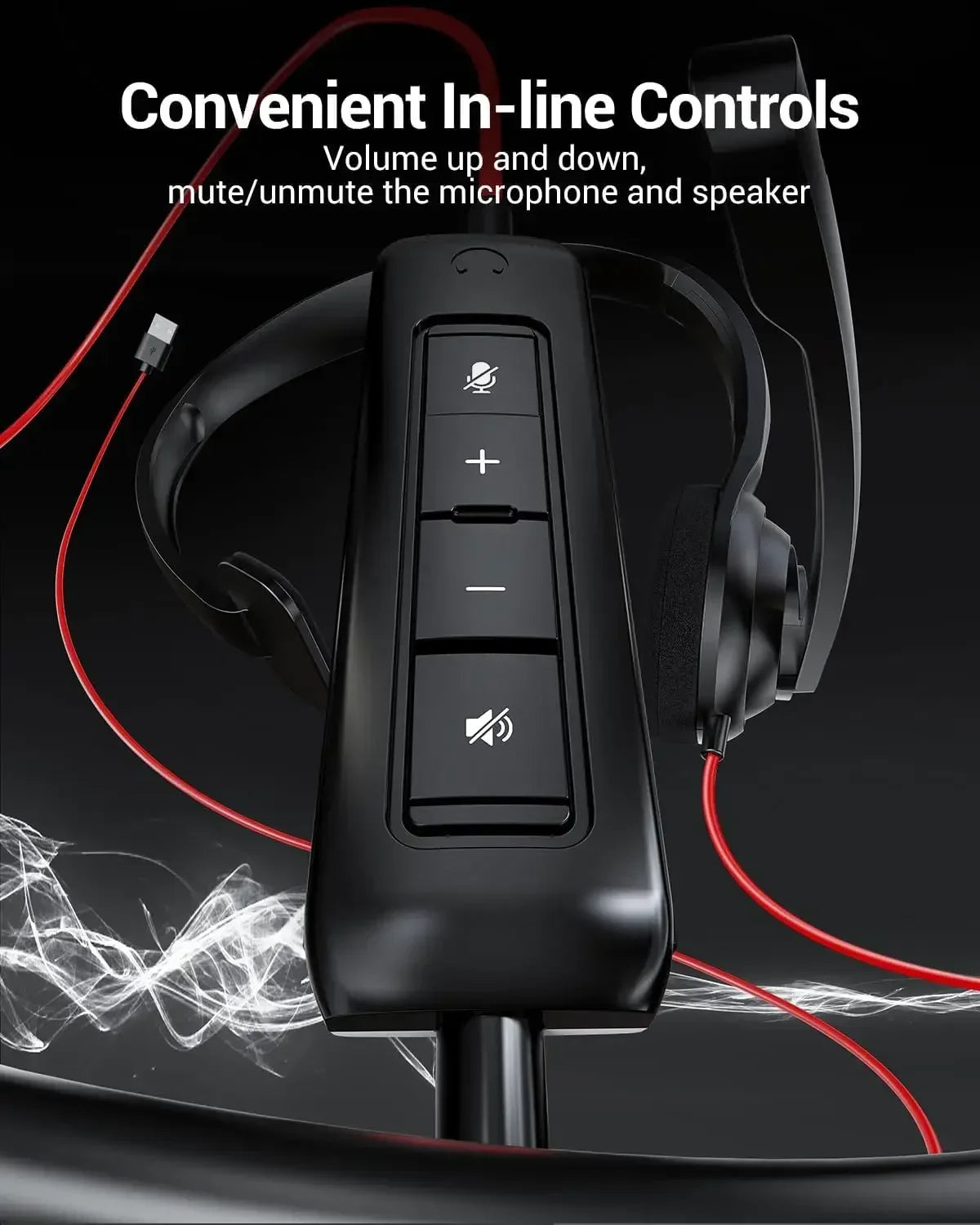 NUBWO HW02 USB Headphones with Mic Noise Cancelling Ultra Comfort Computer Headset for Laptop Pc on-Ear Wired Office Call Center