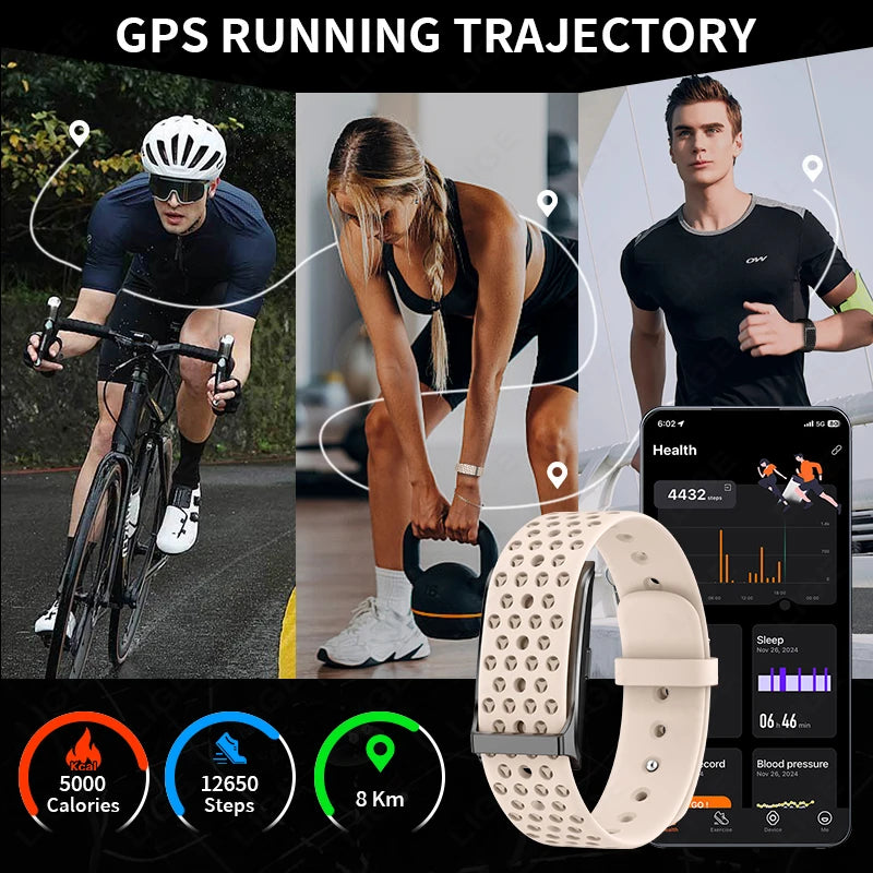 LIGE New No screen Smart Watch 20-day Ultra-long Use Time 24hours Blood Oxygen Blood Pressure Monitoring Sports Smart Bracelet