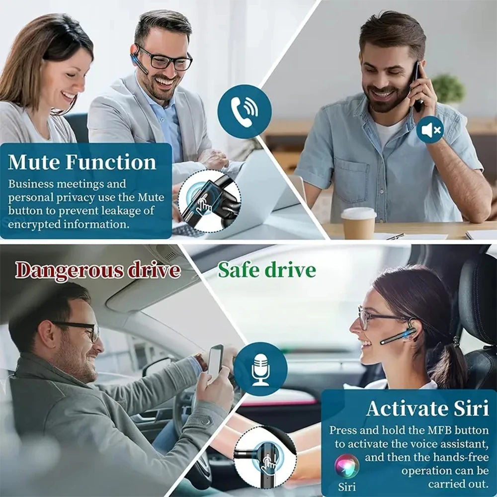 Wireless Bluetooth Headphones,Earbuds with Mic for Phone Hands-free ,Business Sports Waterproof Headset,Ear hook Earphone