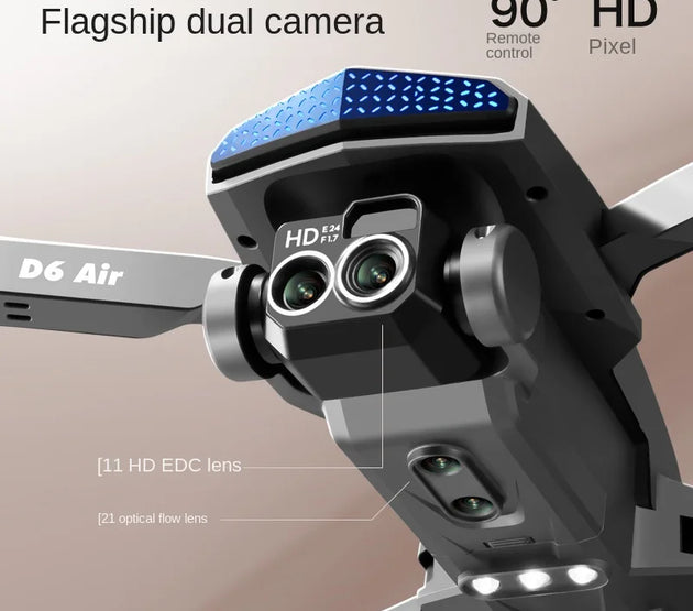 New D6 8K Drone Professional HD Dual Camera Optical Flow Localization Obstacle Avoidance WIFI FPV RC Foldable Quadcopter Toys
