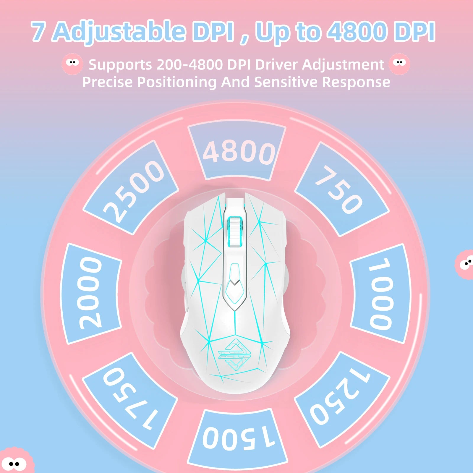 AJ52 RGB Lightweight Gaming Mouse, Programmable 7 Buttons, Ergonomic LED Backlit USB Gamer Mice for Windows Mac OS Linux