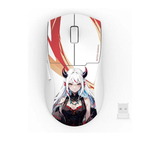 Redragon M918AK 3-Mode Wireless Gaming 55G Lightweight 26K DPI Ergonomic Natural Grip Build Mouse, White