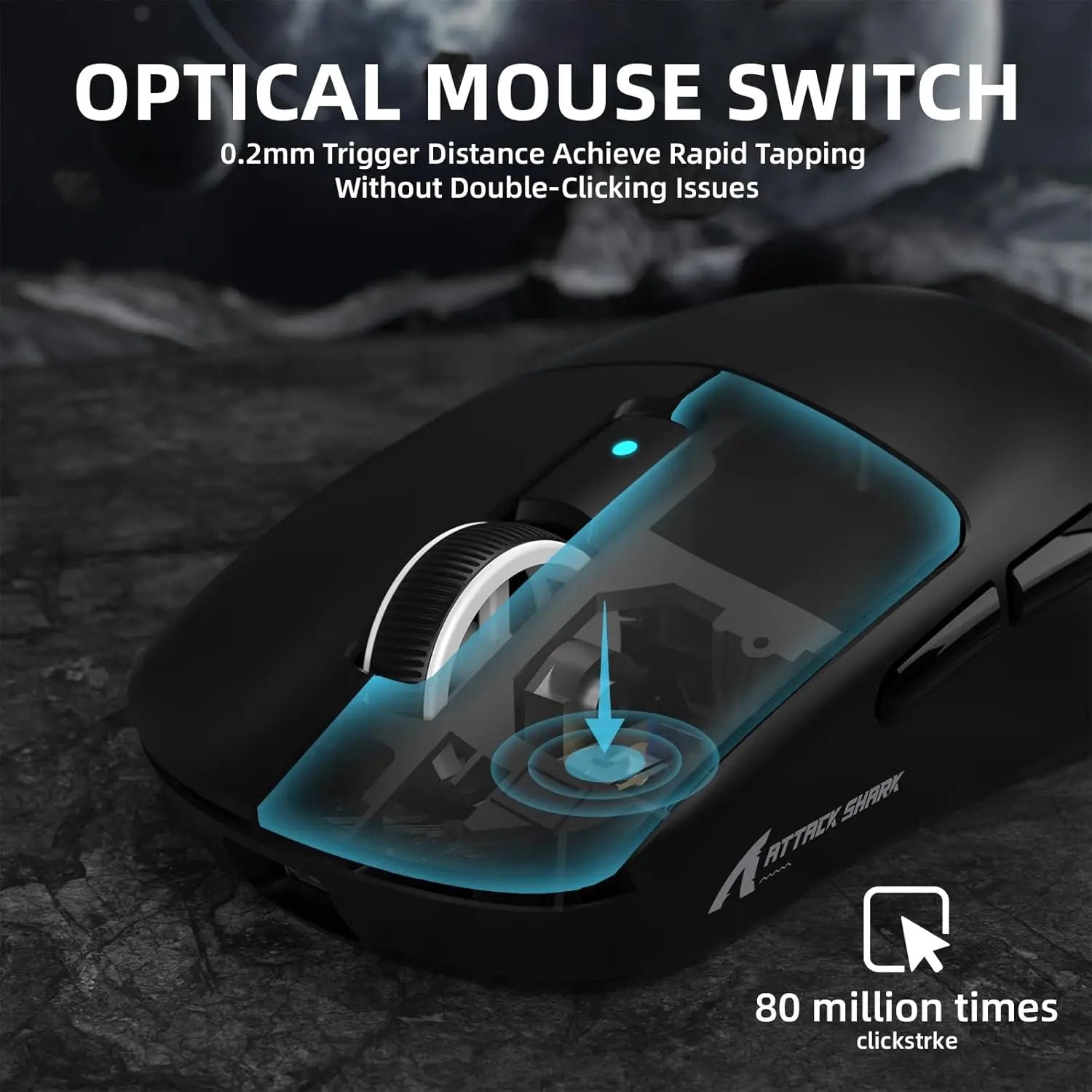 MAMBASNAKE x ATTACK SHARK R6 Wireless Gaming Mouse,PixArt PAW3950MAX 42000 DPI