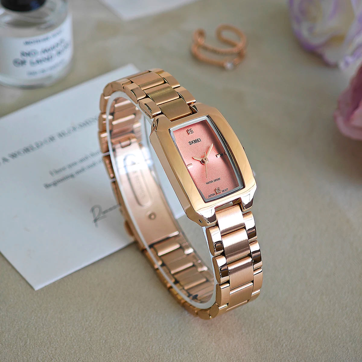 SKMEI Casual Outdoor Elegance 3Bar Waterproof Quartz Watch Luxury Wristwatches For Women Romantic Style Fashion Ladies Watches