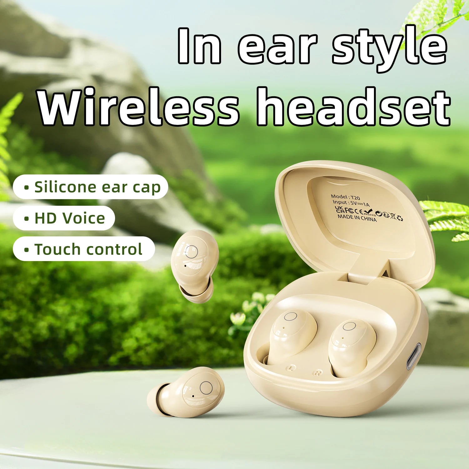 In ear wireless Bluetooth earphones sleep earbuds with long battery life, lossless audio, suitable for fitness