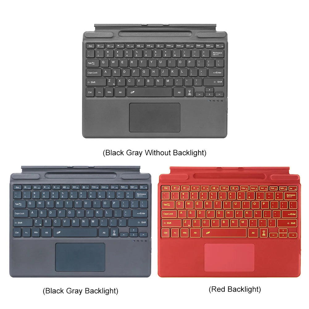 Wireless Bluetooth Backlit Slim Keyboard with Touchpad for Microsoft Surface Pro 8 9 10 X Portable Rechargeable Keyboard