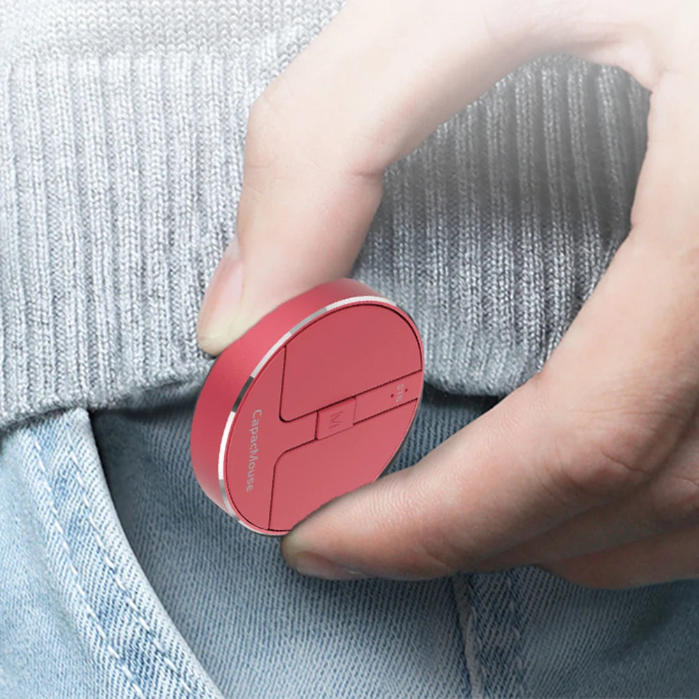 Ultra Thin Wireless Computer Mouse 3 Mode Mini Capacitive Mouse BT 5.2/2.4G/USB 3 Levels DPI with Receiver for Laptop PC