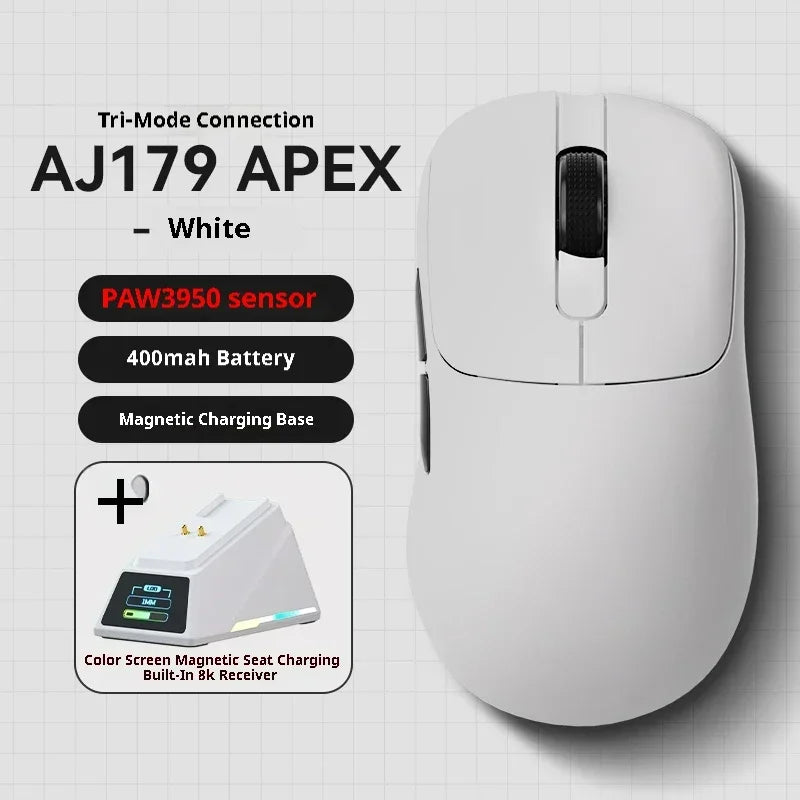 AJ179 Apex Wireless Mouse AJAZZ 58g Lightweight Long battery life New Release Multi-mode Bluetooth 2.4g PC MAC Gaming Office