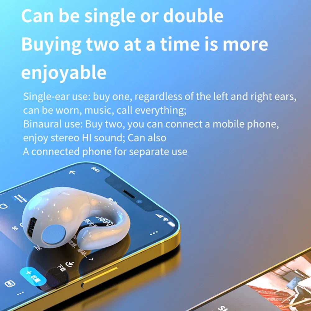 Comfortable IPX5 Waterproof Bone Conduction Earbuds with Bluetooth 5.3 Ergonomic Design for Sports and Gaming