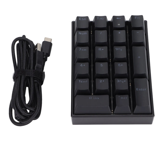 Wired Keyboard Stepped Keycap Fadeless Durable Backlit 21 Keys LED Mechanical Keyboard