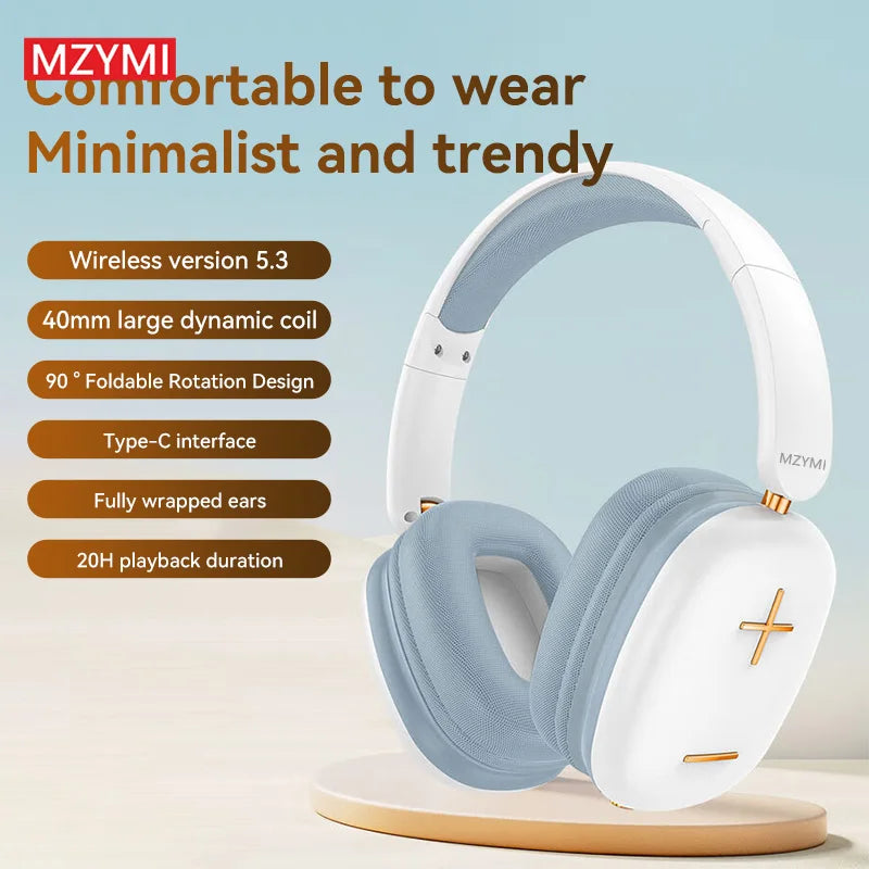 MZYMI Bluetooth Headphone B300 Over Ear Headset Foldable Wireless/Wired Sport Gaming 3D HiFi Headset For Android iOS
