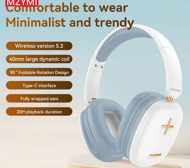 MZYMI Bluetooth Headphone B300 Over Ear Headset Foldable Wireless/Wired Sport Gaming 3D HiFi Headset For Android iOS