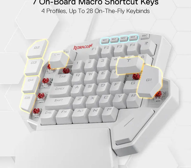 Redragon K585 DITI One-Handed RGB Mechanical Gaming Keyboard, 42 Keys Type-C Professional Gaming Keypad w/Upgraded Hot-Swappable