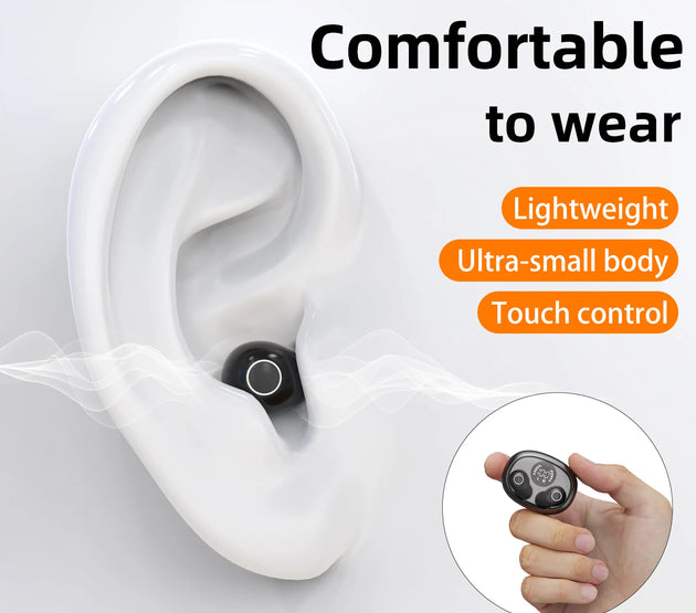 Invisible Sleep Wireless Bluetooth Earphone Headset with Mic，Smallest Tiny Earbuds Hidden Headphones Small Ears Sleep Buds
