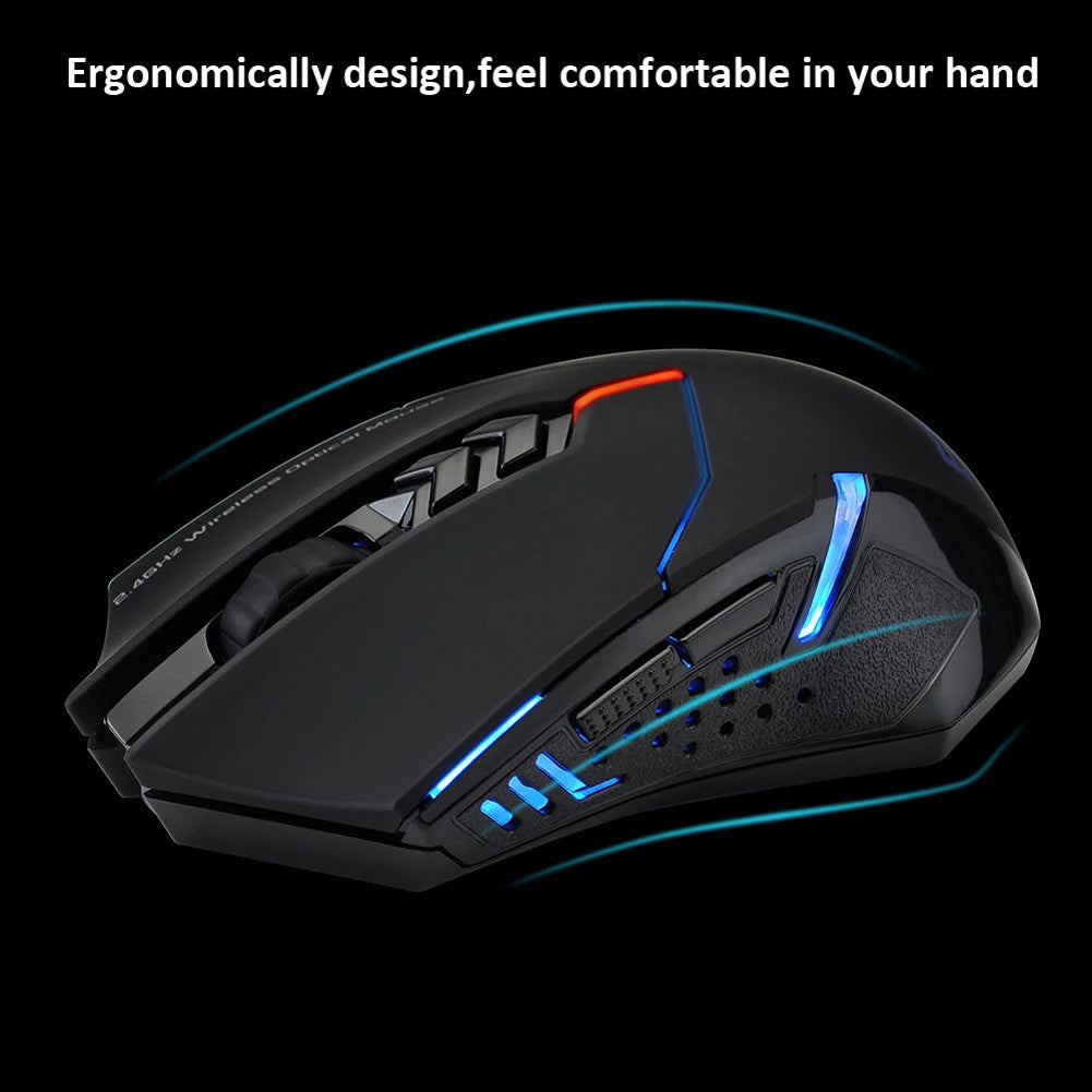 2.4GHz Wireless Mouse Optical Mice with USB Receiver 800-2400 DPI Gaming Mouse 7 Buttons Ergonomic Mice for Laptop PC Computer