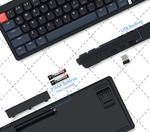 AKL680 Mechanical Keyboard, Wireless Keyboard, Color Match Ultra-Thin Gaming Keyboard, Dual Mode Bluetooth 5.0 & 2.4G